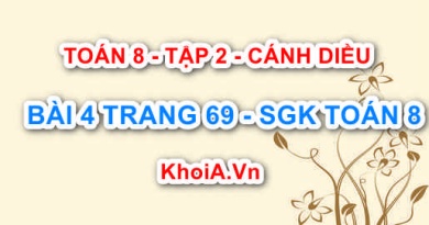 Bài 4 trang 69 Toán 8 Cánh Diều Tập 2